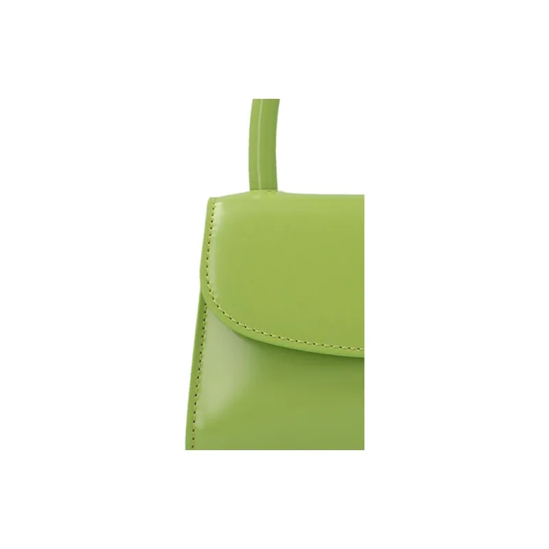 By Far Mini Croco Leather Small Square Bag, Crossbody Bag, Handbag Regular Women's Green-3