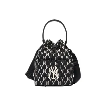 MLB Monogram Collection Polyester Bucket Bag Handbag Shoulder Bag Crossbody Bag Regular Unisex Black