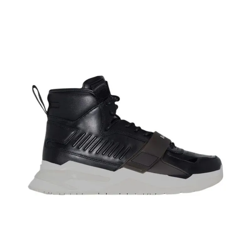 BALMAIN Anti Slip Wear Resistant High Top Casual Shoes Men's Black-1