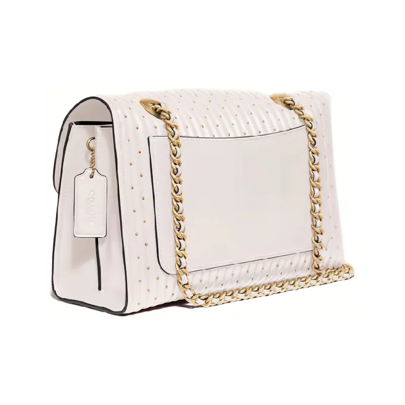 COACH Parker Cow Leather Chain Bag, Crossbody Bag, Shoulder Bag Women's Pink White-1