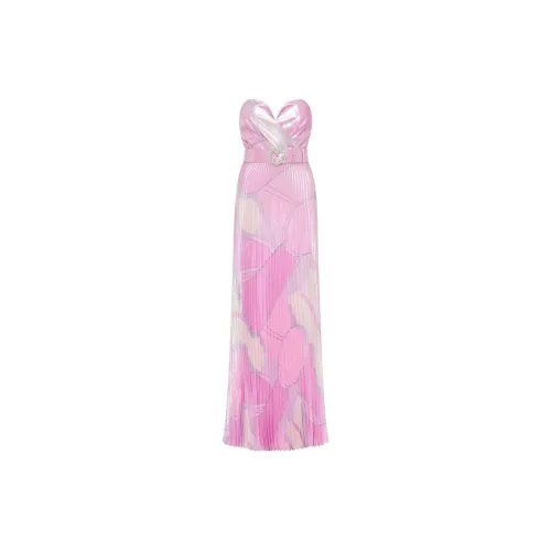 REBECCA VALLANCE Samar Graphic-print Pleated Gown