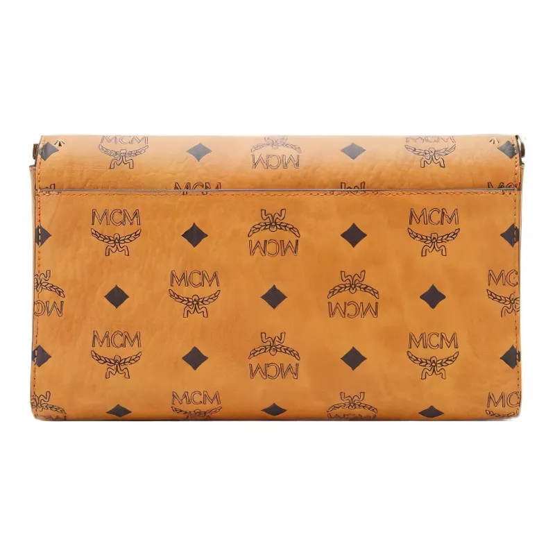 MCM Millie Visetos Leather Shoulder Bag Crossbody Bag Regular Women's Brown/Cognac-2