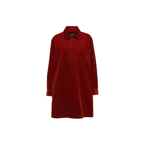 A.P.C Long-Sleeved Dresses Women's Brick Red