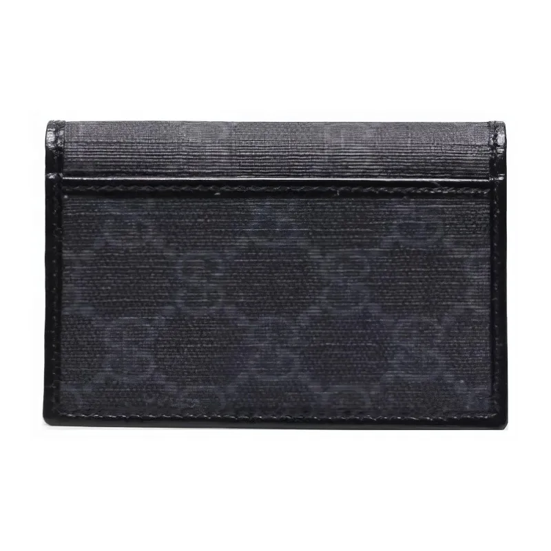 GUCCI Canvas Card Holder, Wallet Men's Black-1
