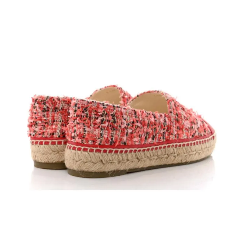 CHANEL Casual Single Shoes Women's Red Pink-4