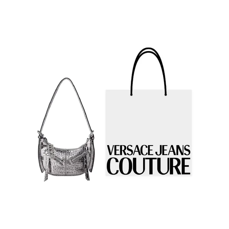 VERSACE JEANS COUTURE Polyurethane Handbag, Shoulder Bag Women's Cannon Barrel Gray-6