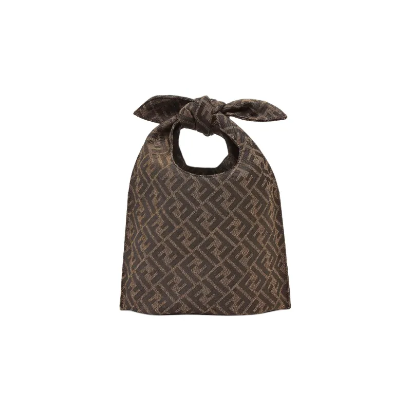 FENDI FF Jacquard Fabric Handbag Mini Women's Brown-2