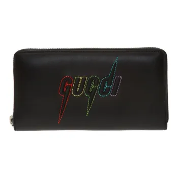 GUCCI Leather Wallet Men's Black