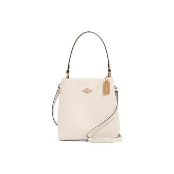 COACH Town Polished Pebbled Leather Bucket Bag, Handbag, Crossbody Bag, Shoulder Bag Women's Pure White