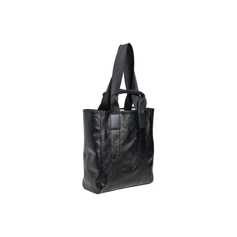 MCM Canvas Tote Bag Shopping Bag Shoulder Bag Handbag Large Size Men's Black-1