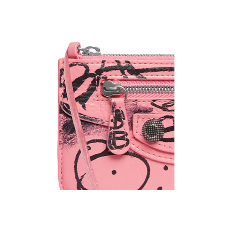 Balenciaga Le Cagole Lambskin Wallet, Card Holder Women's Pink-3