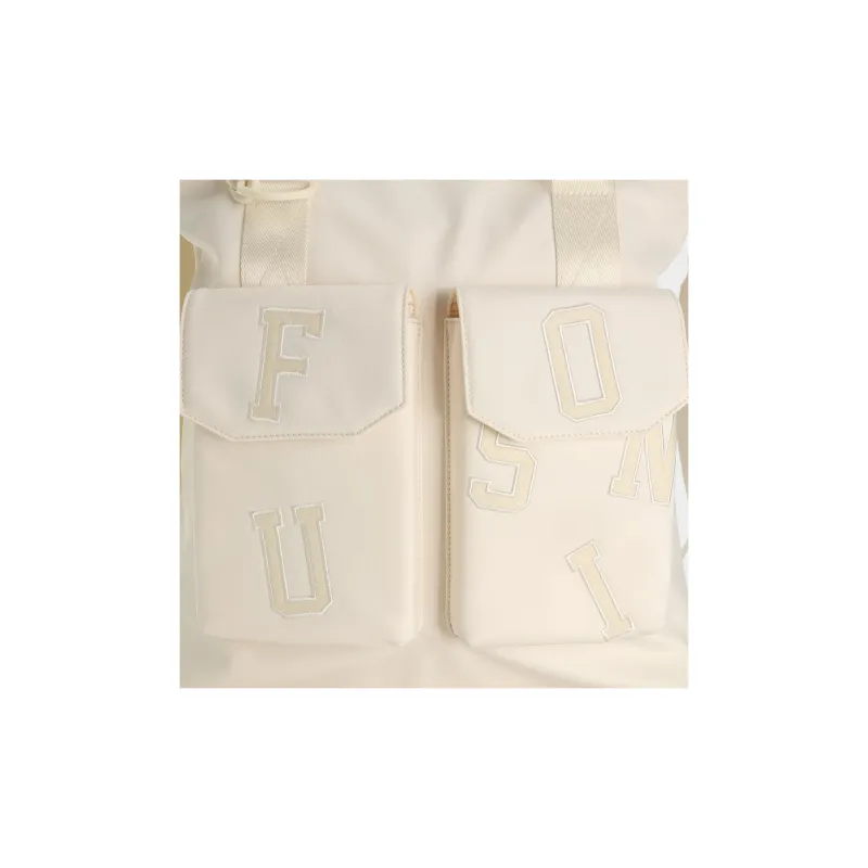 FILA FUSION Fabric Shoulder Bag, Crossbody Bag, Handbag Extra Small Unisex Ivory Ecru-4