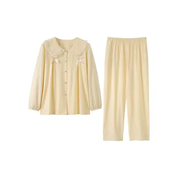 WOLFSFUL Pajama Set Women's Cream Yellow