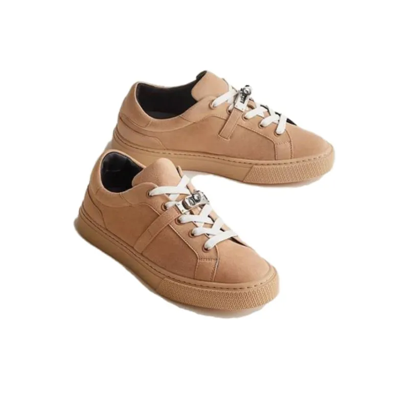 HERMES Day Skateboard Shoes Women's Brown-4