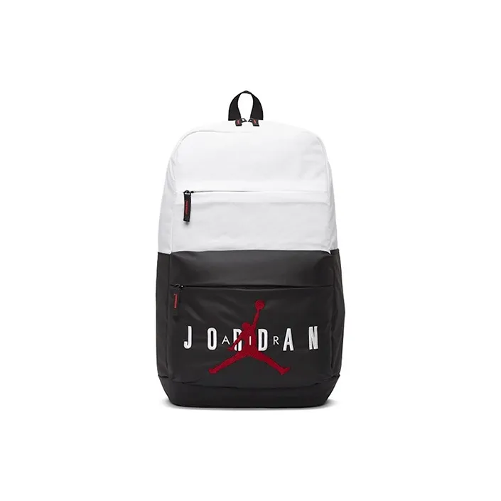 Jordan Polyester Backpack Regular Unisex Black White-0