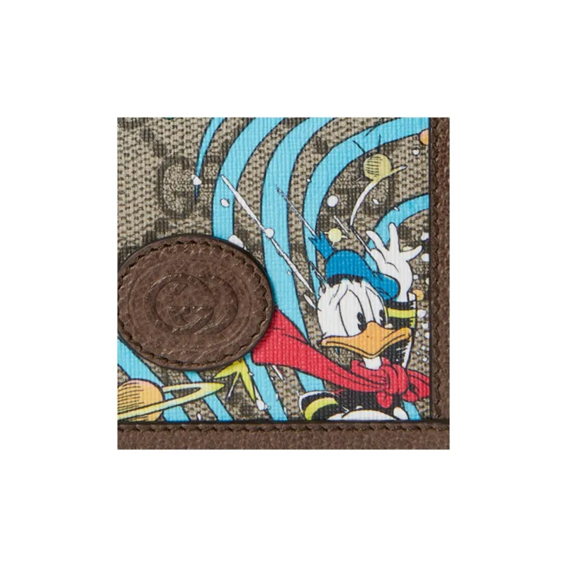 GUCCI Disney Collaboration Canvas With Leather Card Holder Women's Beige/Ebony-4
