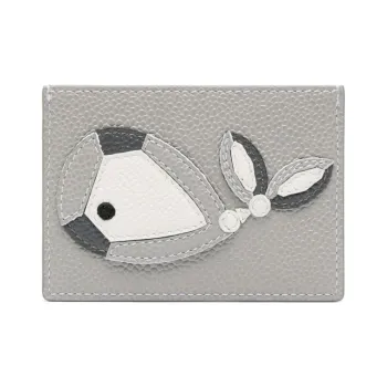 THOM BROWNE· Calfskin Card Clip Card Holder Men's Light Gray