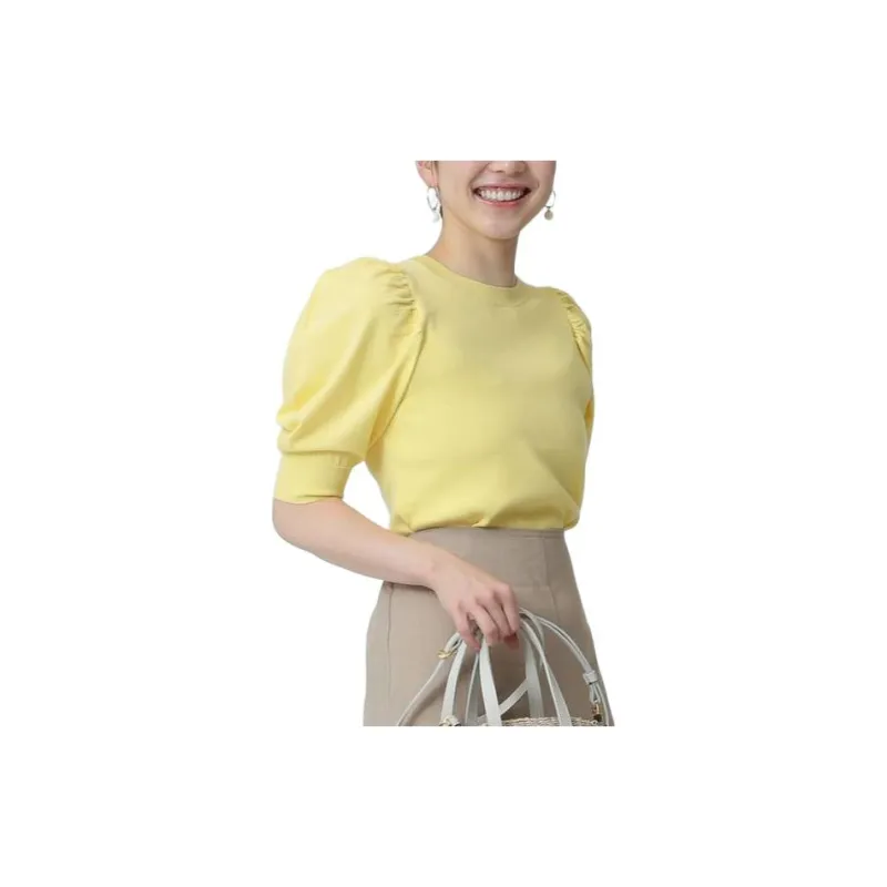 Beams T Shirts Women's Yellow-1