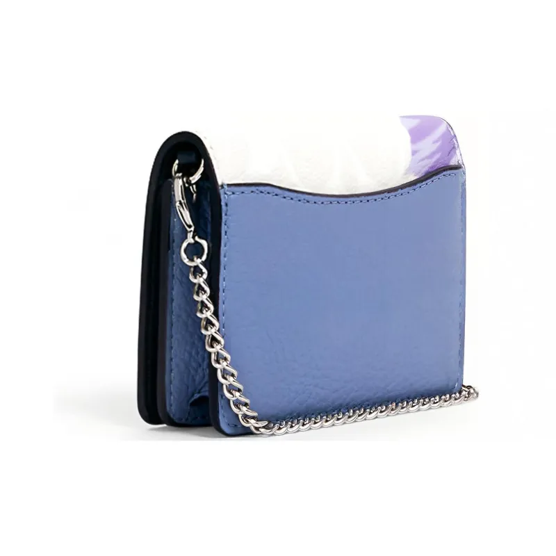 COACH Cow Leather Clutch Wallet Mini Women's White Purple-2