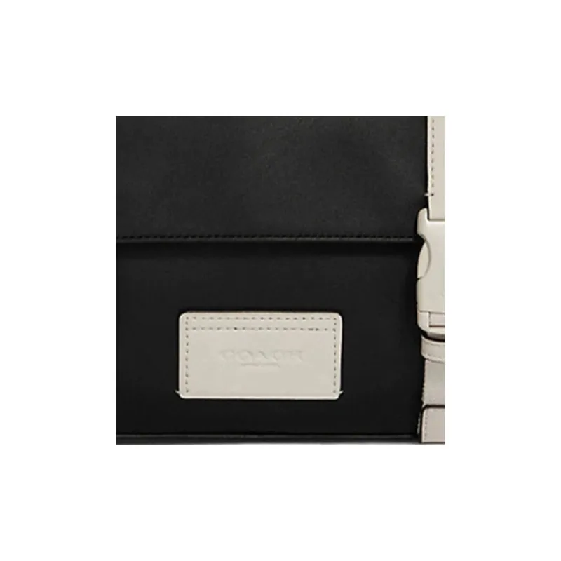 COACH Track Canvas Messenger Bag, Shoulder Bag, Crossbody Bag Tubas Men's Black & White-4