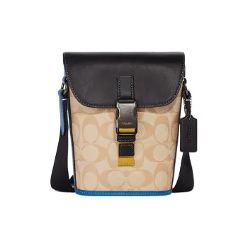 COACH Track Cow Leather Shoulder Bag Crossbody Bag Small Size Men's Black/Blue/Beige