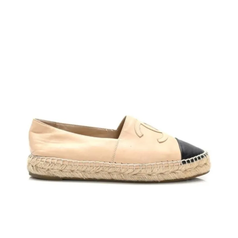 CHANEL Casual Single Shoes Women's Yellow Black-1