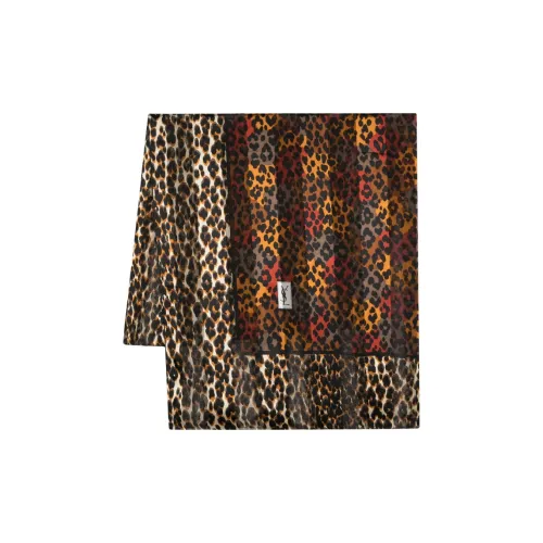 SAINT LAURENT Pre-Owned 1980s Leopard Print Silk Scarf