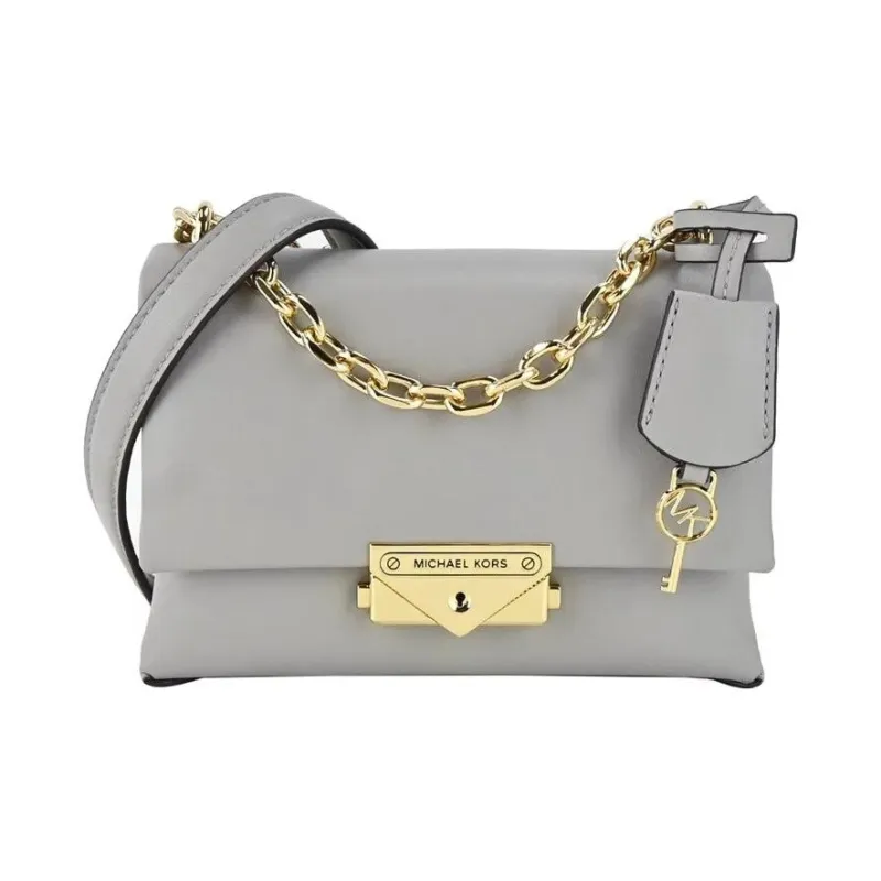 MICHAEL KORS Cece Calfskin Shoulder Bag, Crossbody Bag Trumpets Women's Gray-0