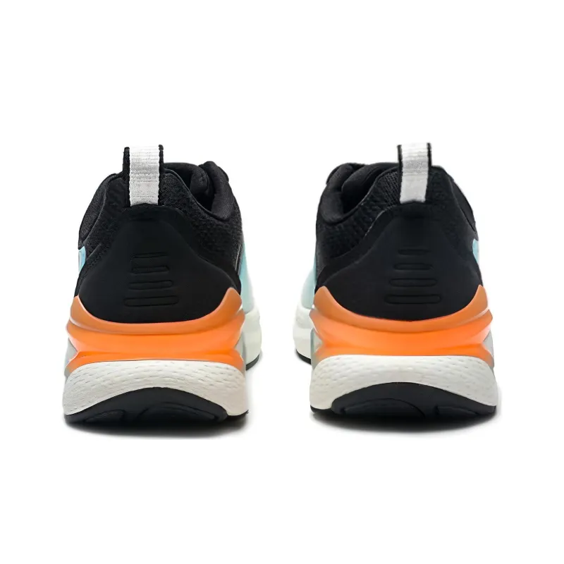 QIAODAN Falcon Hunting Cushioning Wear Resistant Low Top Running Shoes Men's Blue Black Orange-3