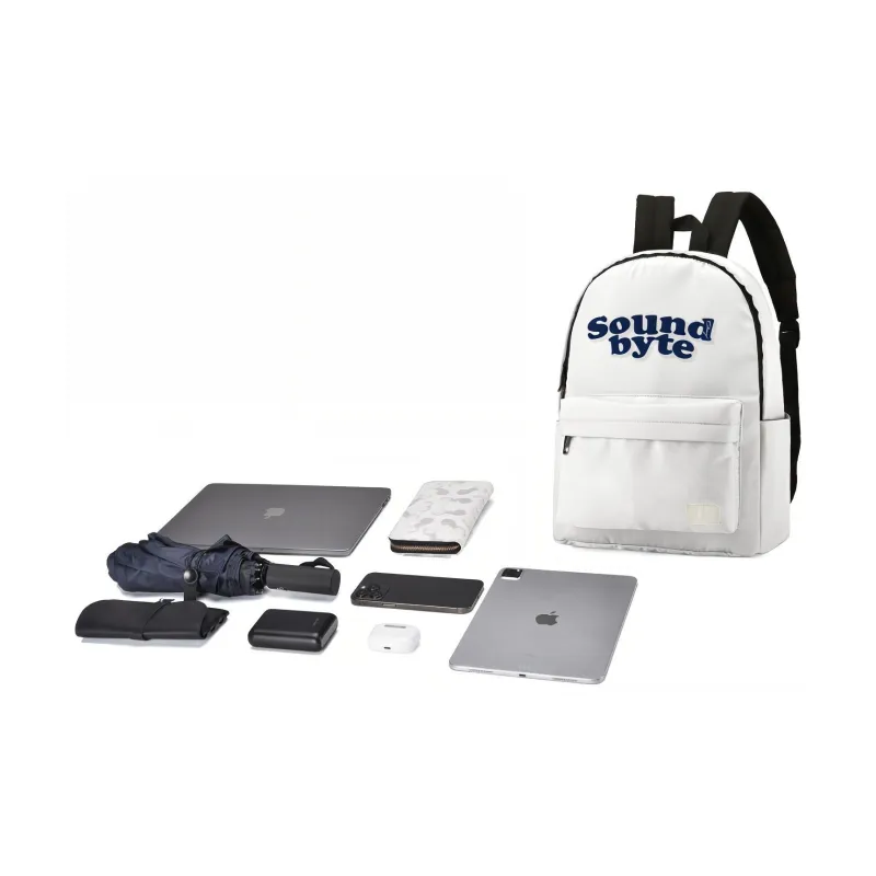 ONRF SOUNDBYTE Collaboration Polyester Backpack Medium Size Unisex White-3