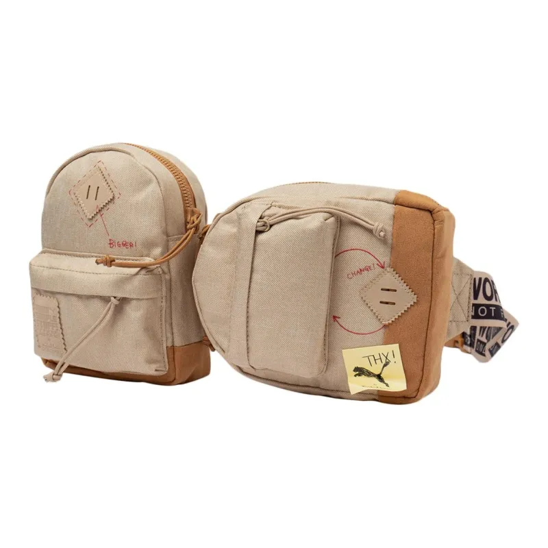 PUMA MICHAEL LAU Collaboration Polyester Sling Bag Fanny Pack Unisex Light Beige-1