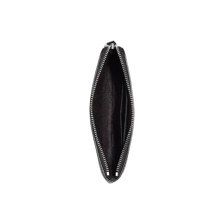 COACH Corner Zip PVC Wrist Bag Clutch Small Size Women's Black-1
