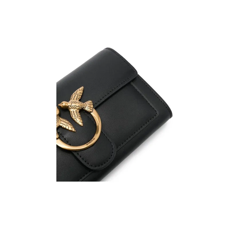 PINKO Calfskin Small Square Bag, Crossbody Bag, Shoulder Bag Women's Black-2