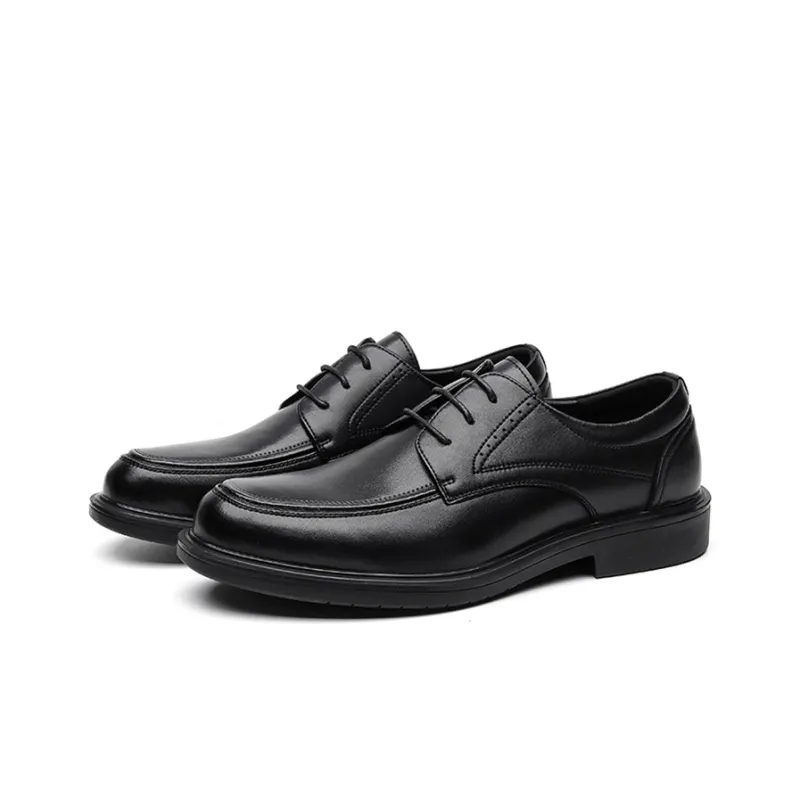 GZZ Dress Shoes Men Low Top Black-2