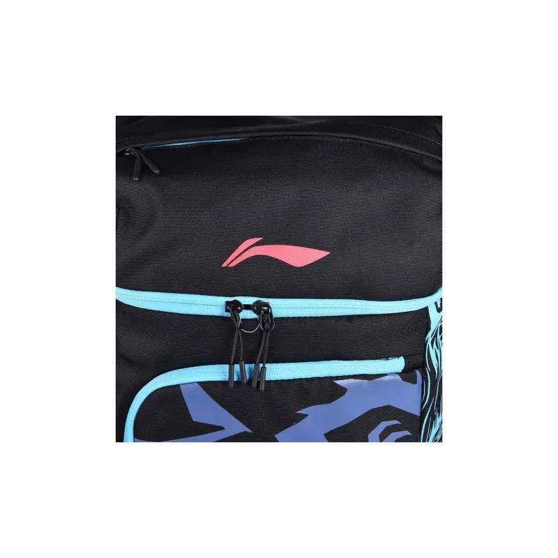 LiNing Fabric Badminton Backpack Unisex Black Blue-4