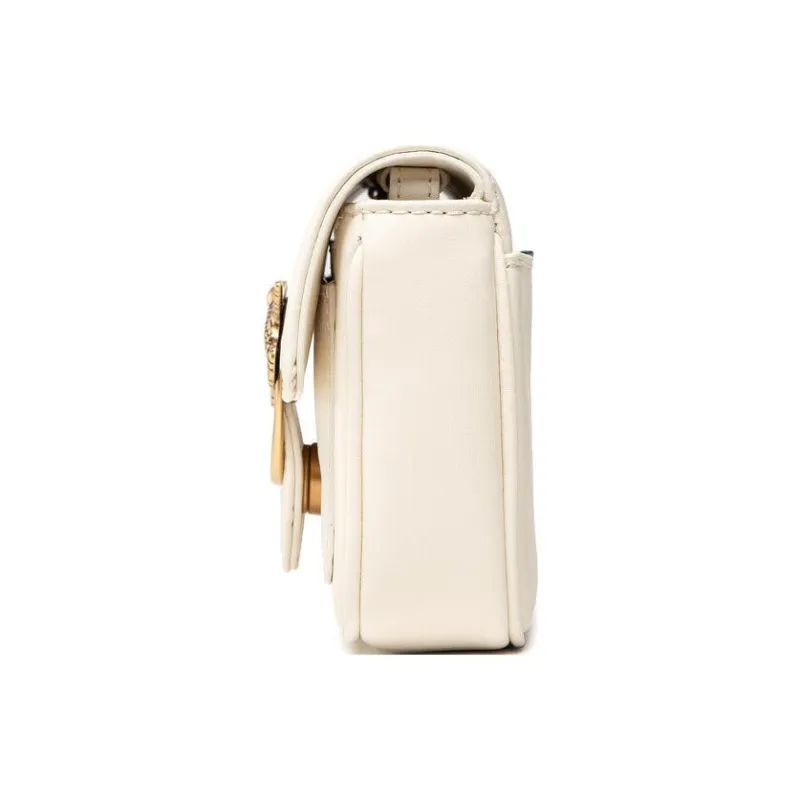 PINKO Cow Leather Bird Bag, Swallow Bag, Shoulder Bag, Crossbody Bag Trumpets Women's White-2