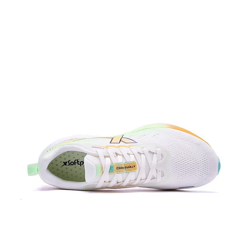 XTEP Speed 5.0LITE Cushioned Slip Resistant Abrasion Resistant Low Top Casual Running Shoes Men's White Green Orange-2