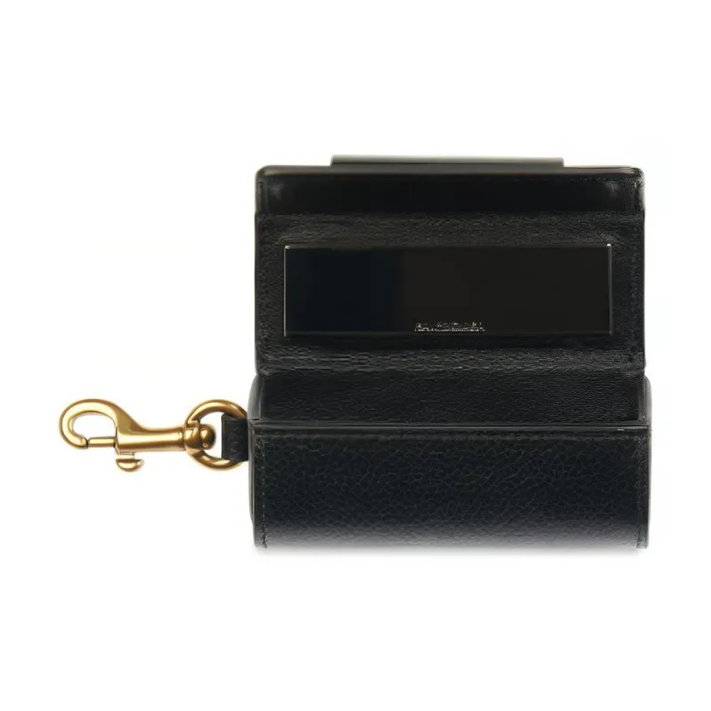 Balenciaga Grain Cow Leather Lipstick Bag Necklace Pouch Women's Black-6