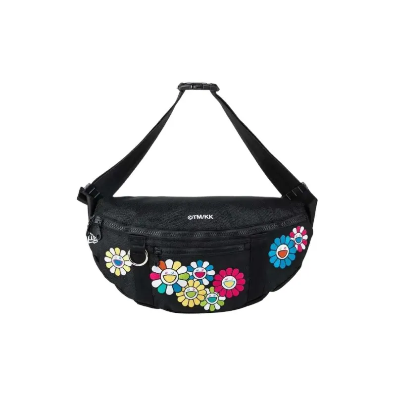 New Era Takashi Murakami Collaboration Polyester One Shoulder Crossbody Bag Sling Bag Fanny Pack Regular Unisex Black-4