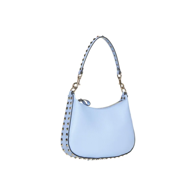 Valentino Rockstud Cow Leather Hobo Bag Shoulder Bag Crossbody Bag Small Size Women's Poplin Blue-1