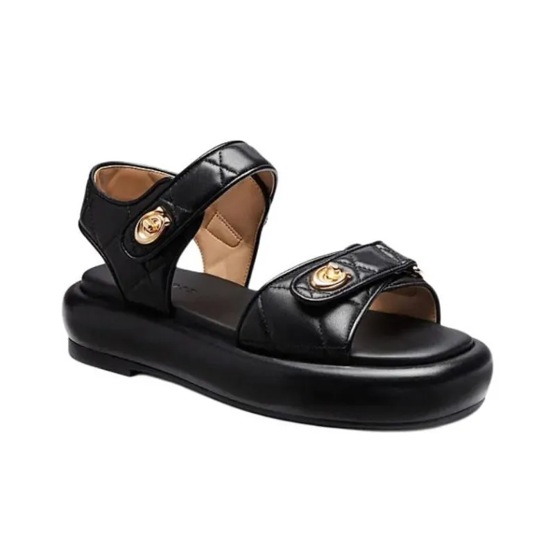 COACH Peyton Beach Sandals Women's Black-2