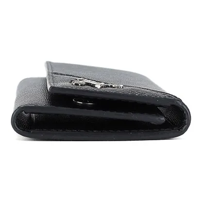 PRADA Cow Leather Key Pouch Regular Unisex Black-3