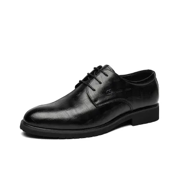 KAISER Large Foot Casual Leather Derby Shoes Men's Black