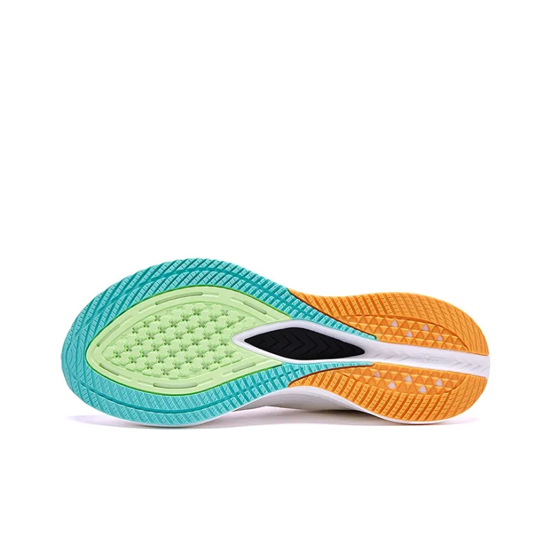 XTEP Speed 5.0LITE Cushioned Slip Resistant Abrasion Resistant Low Top Casual Running Shoes Men's White Green Orange-4