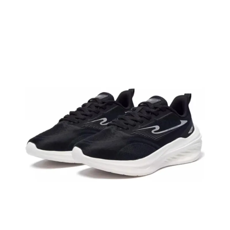 Erke Cushioning Anti Slip And Wear Resistant Low Top Running Shoes Men's Black-1