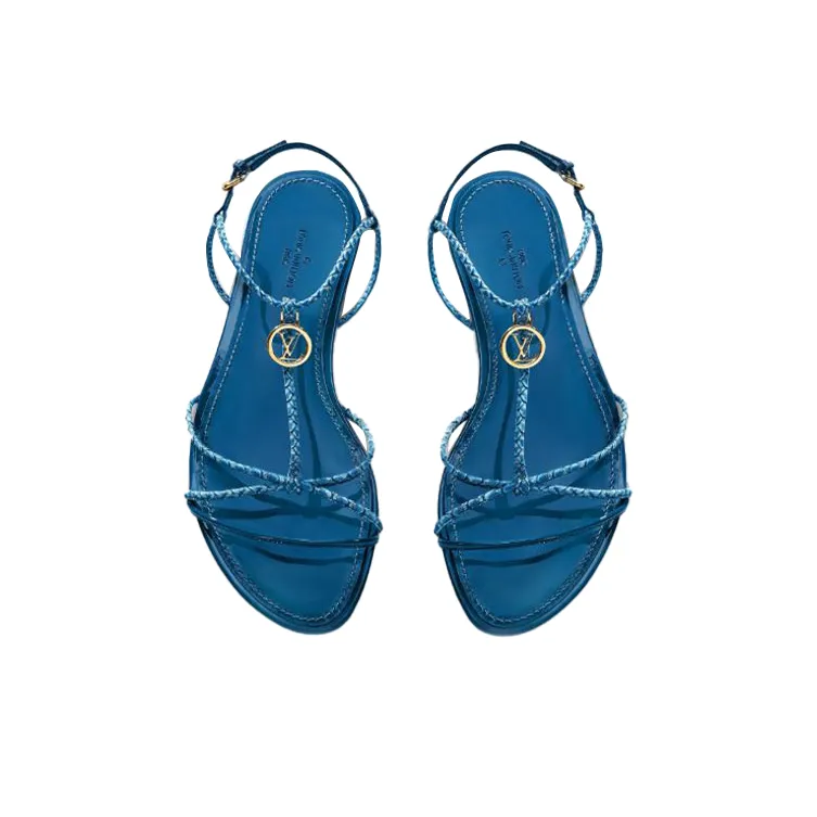 LOUIS VUITTON Sunseeker Flat Sandal 'Blue' Women's-4