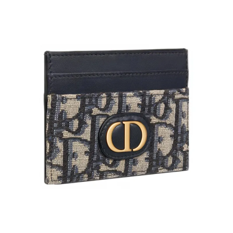DIOR 30 Montaigne Fabric Card Holder 30 Women's Blue-1