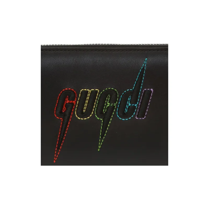 GUCCI Leather Wallet Men's Black-3