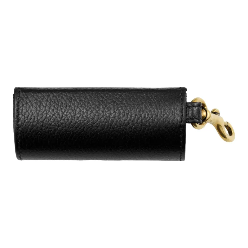 Balenciaga Grain Cow Leather Lipstick Bag Necklace Pouch Women's Black-4