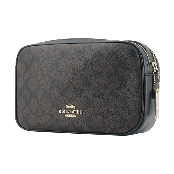 COACH Jes PVC Camera Bag Shoulder Bag Crossbody Bag Small Size Women's Dark Brown-1